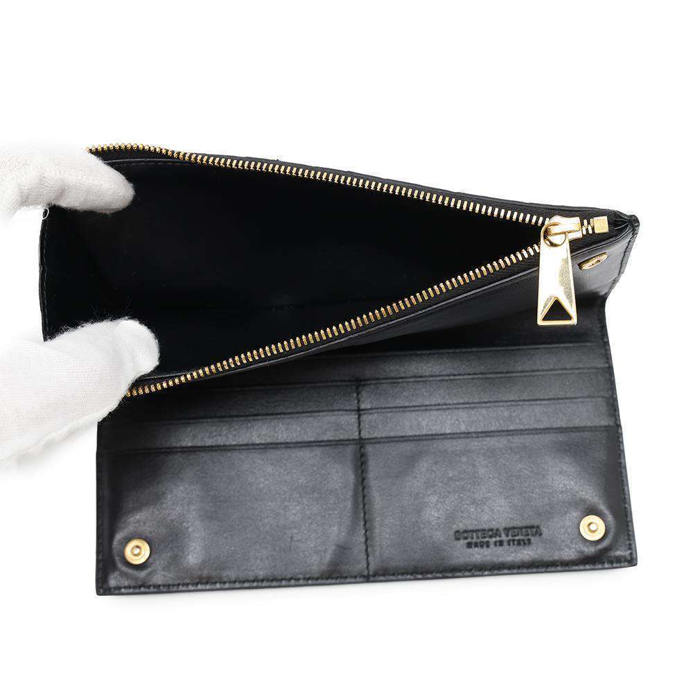 Bottega Veneta Long Wallet Intrecciato Leather Bifold Black - Picture 5 of 13